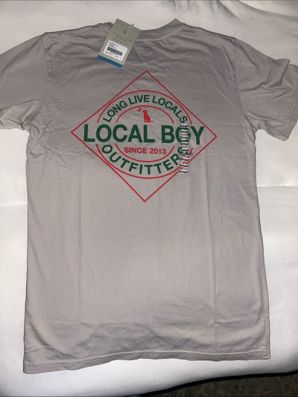 Local Boy Outfitters Graphic Tee - Light Gray with Green & Red Logo